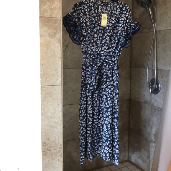 Max Edition Navy Blue Floral Dress.  NEW! - Picture 1 of 7